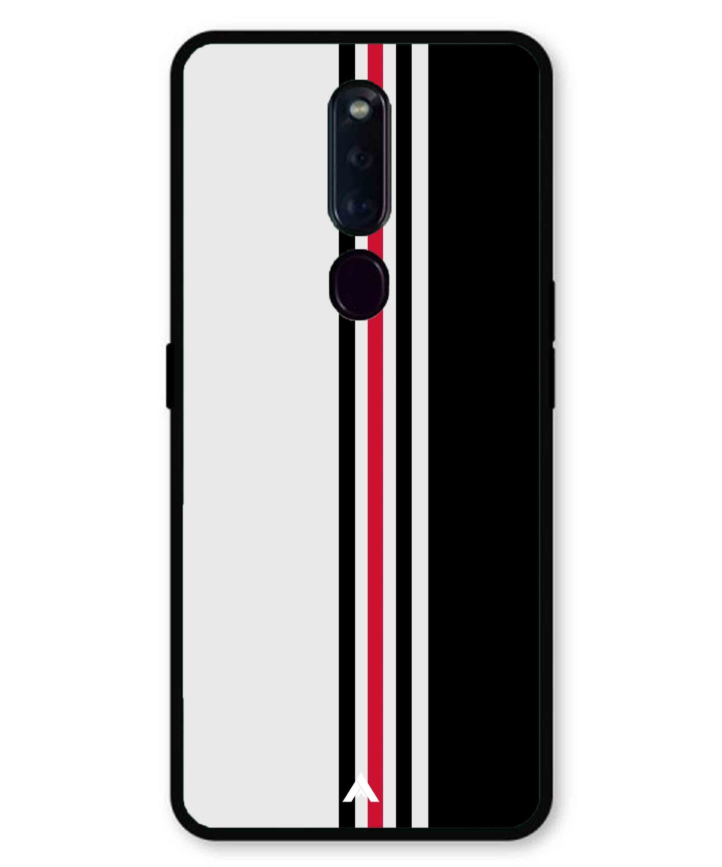 Stripe Pattern 3 Metal Back Cover Phone Case for Oppo F11 Pro