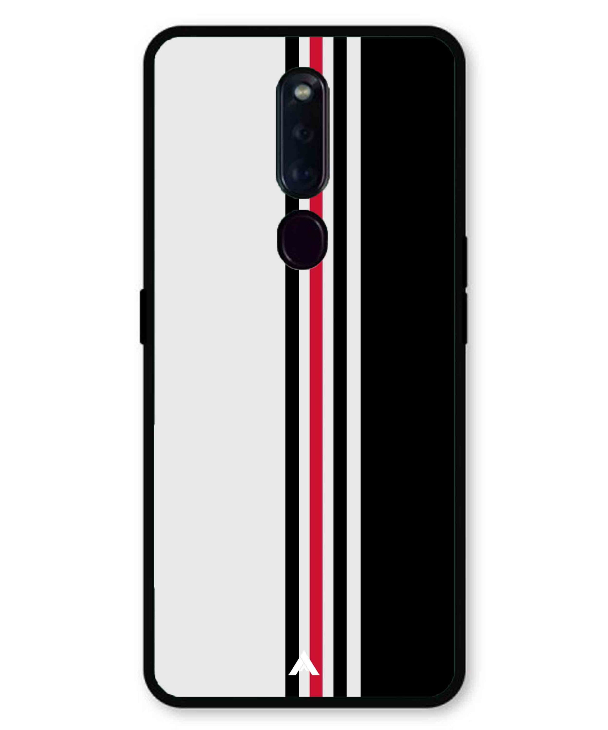 Stripe Pattern 3 Metal Back Cover Phone Case for Oppo F11 Pro
