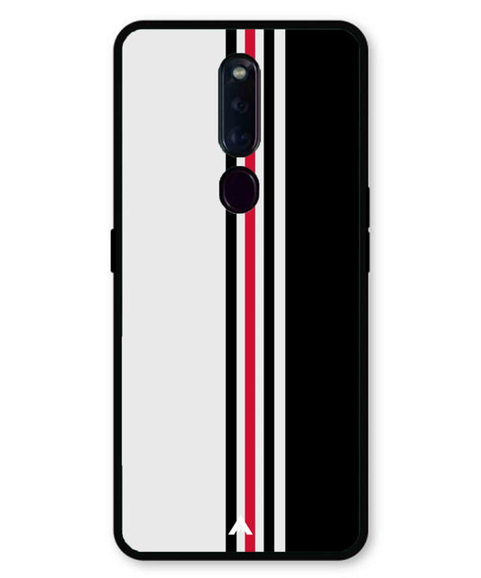 Stripe Pattern 3 Metal Back Cover Phone Case for Oppo F11 Pro