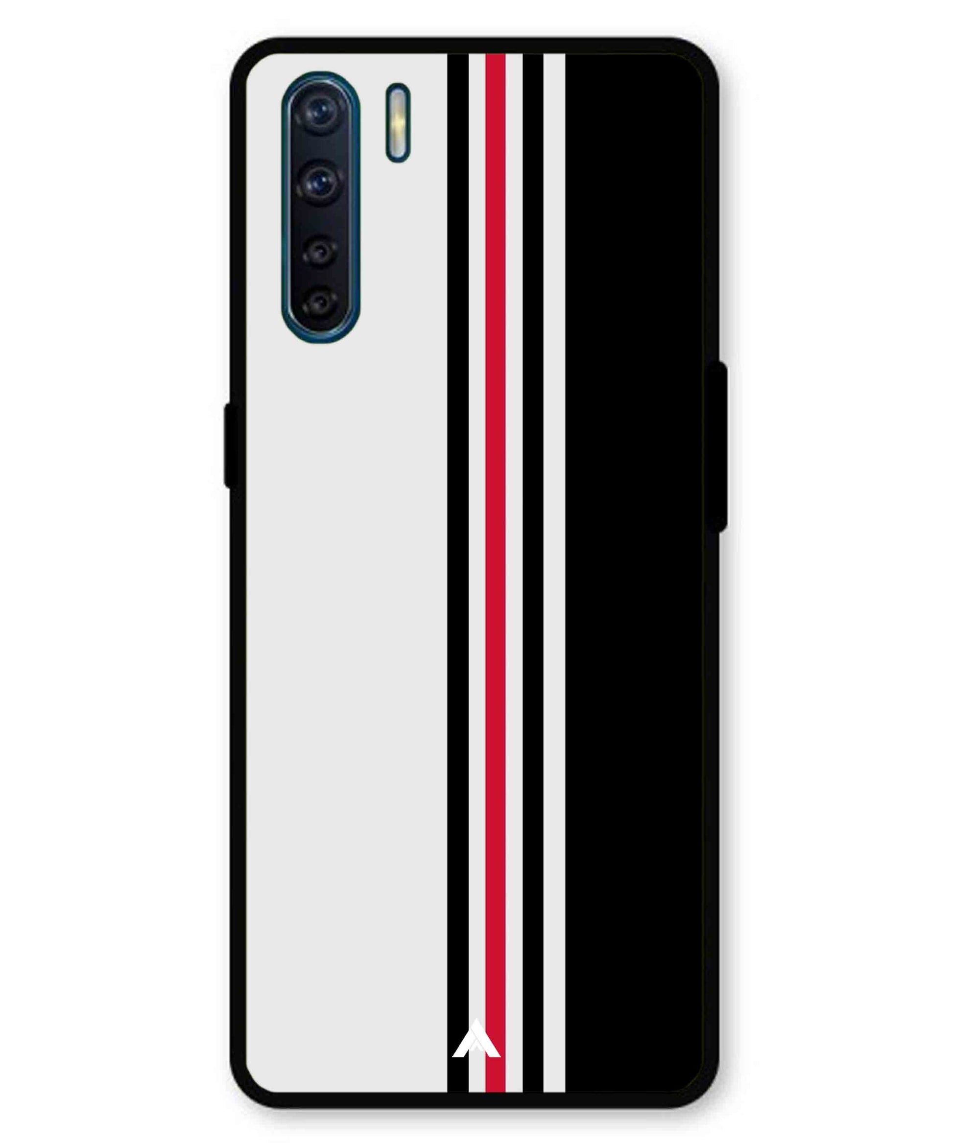 Stripe Pattern 3 Metal Back Cover Phone Case for Oppo F15