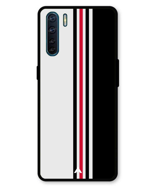 Stripe Pattern 3 Metal Back Cover Phone Case for Oppo F15
