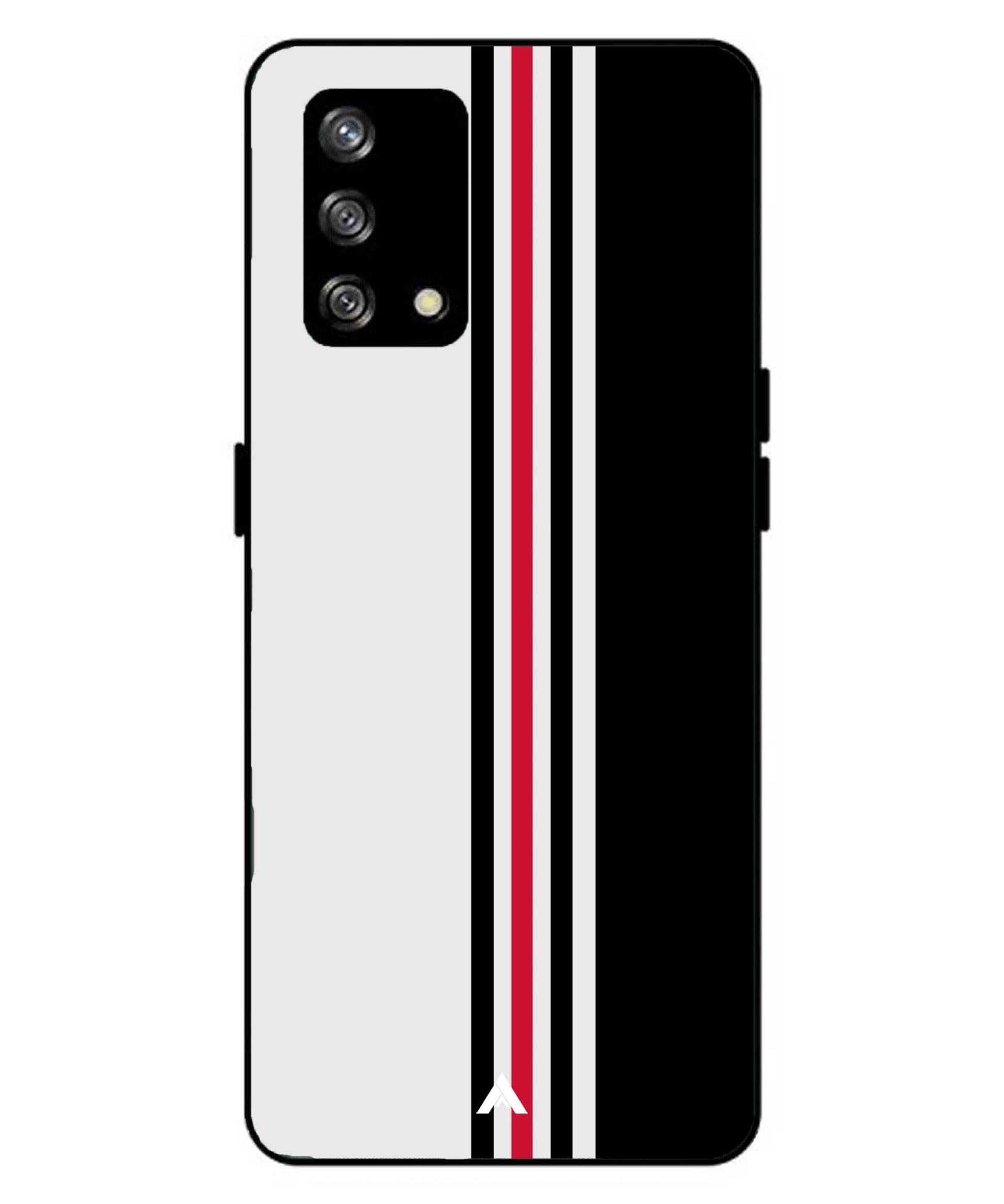 Stripe Pattern 3 Metal Back Cover Phone Case for Oppo F19