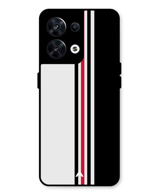 Stripe Pattern 3 Metal Back Cover Phone Case for Oppo Reno 10 Pro