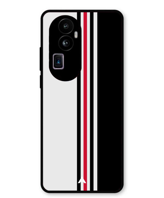 Stripe Pattern 3 Metal Back Cover Phone Case for Oppo Reno 10 Pro Plus