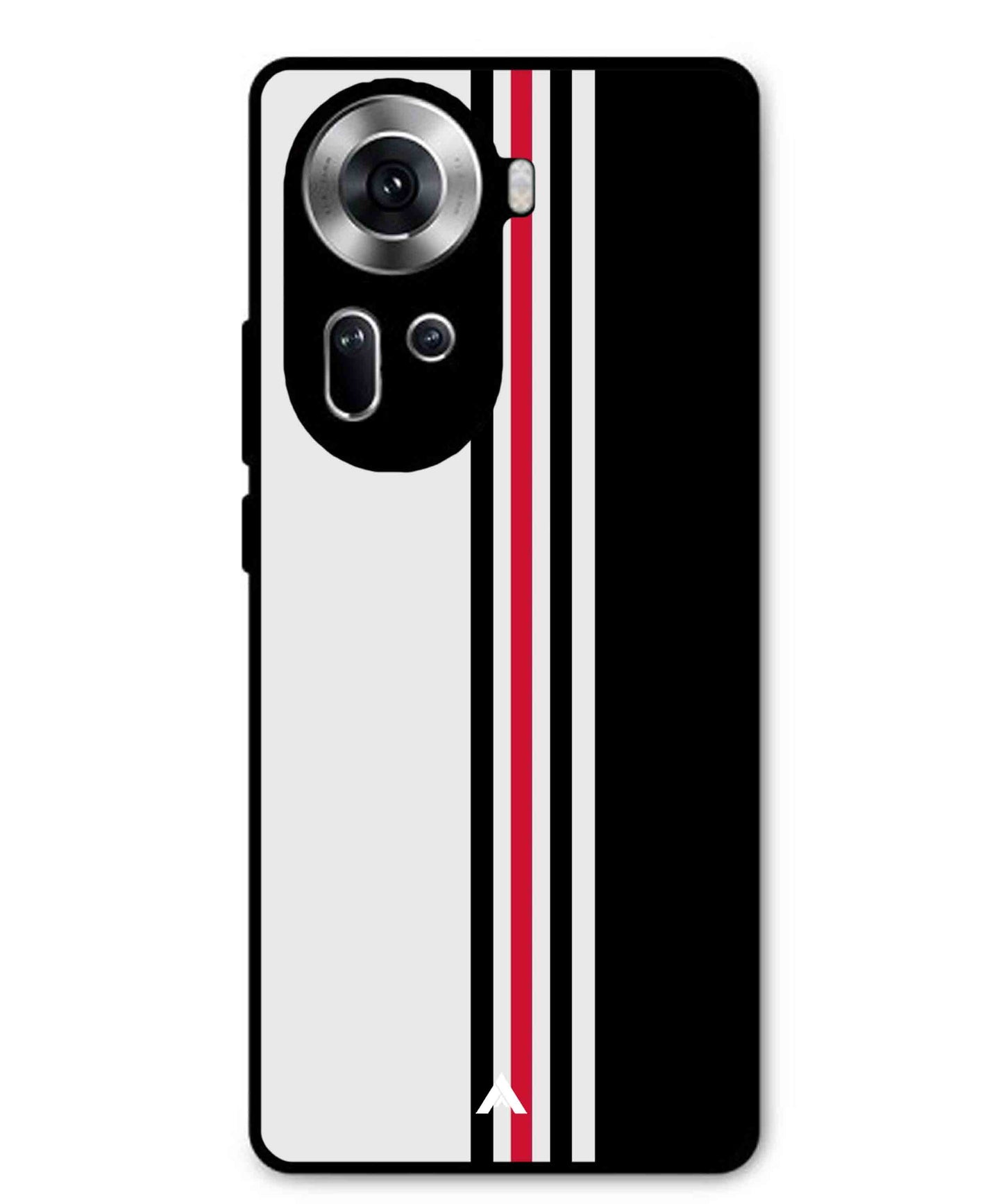 Stripe Pattern 3 Metal Back Cover Phone Case for Oppo Reno 11