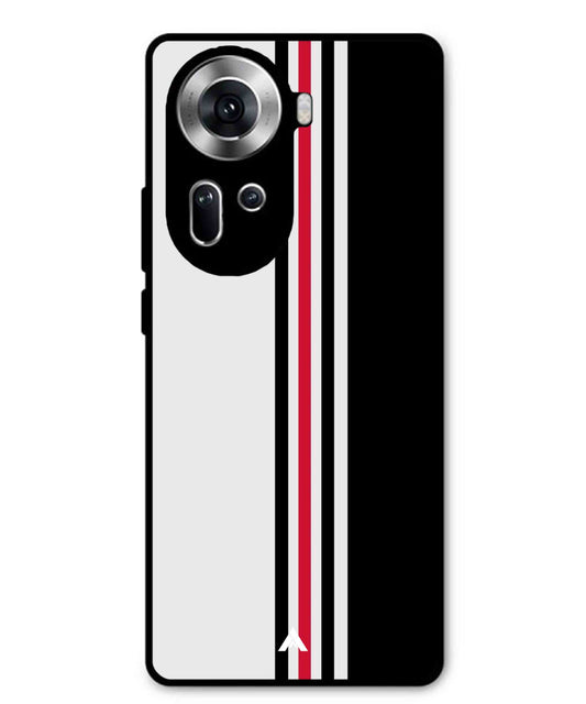 Stripe Pattern 3 Metal Back Cover Phone Case for Oppo Reno 11