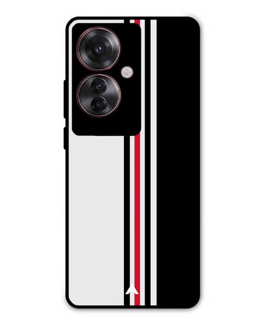 Stripe Pattern 3 Metal Back Cover Phone Case for Oppo Reno 11F