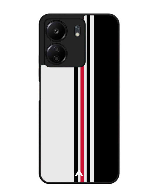 Stripe Pattern 3 Metal Back Cover Phone Case for Poco C65