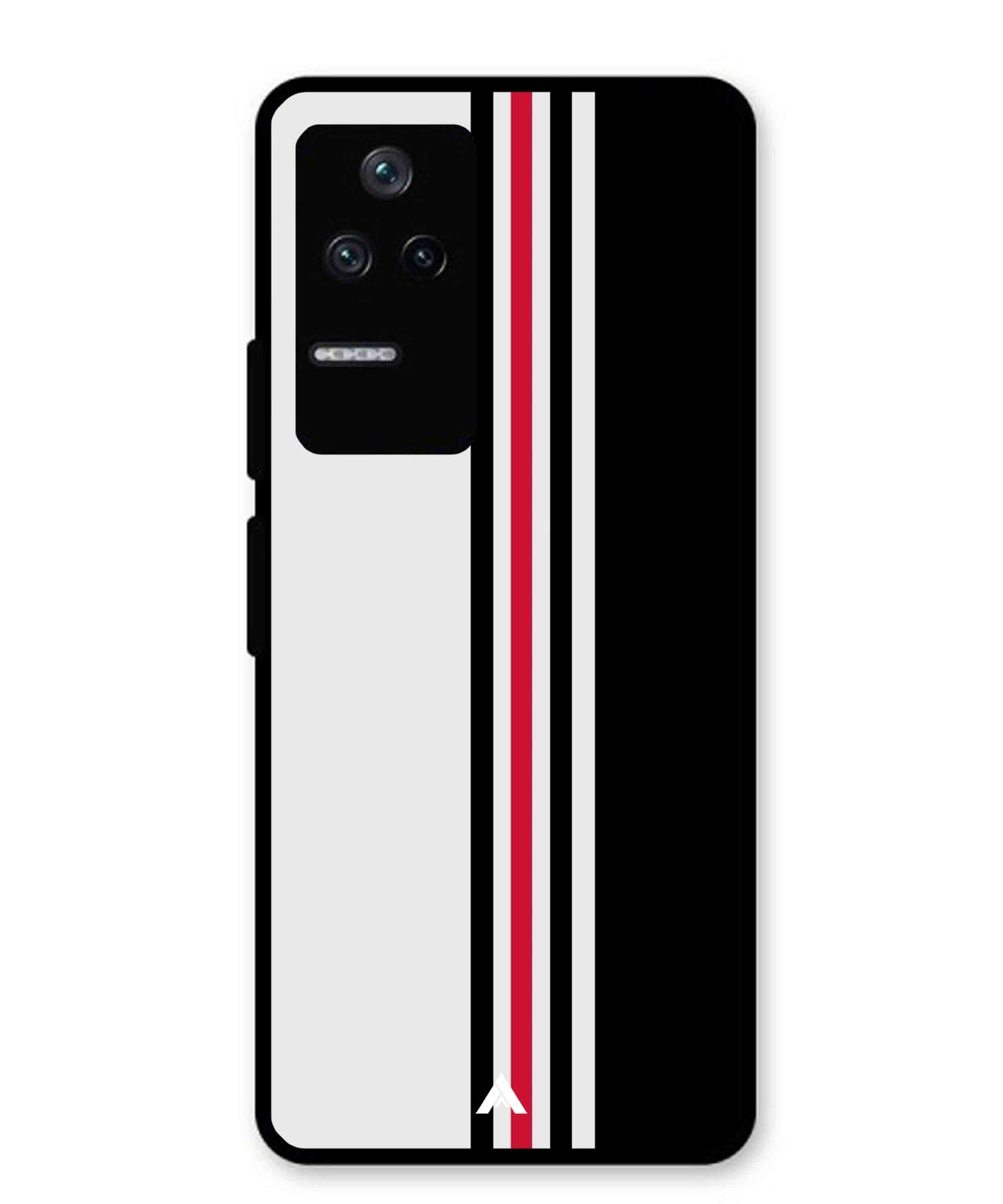 Stripe Pattern 3 Metal Back Cover Phone Case for Poco F4