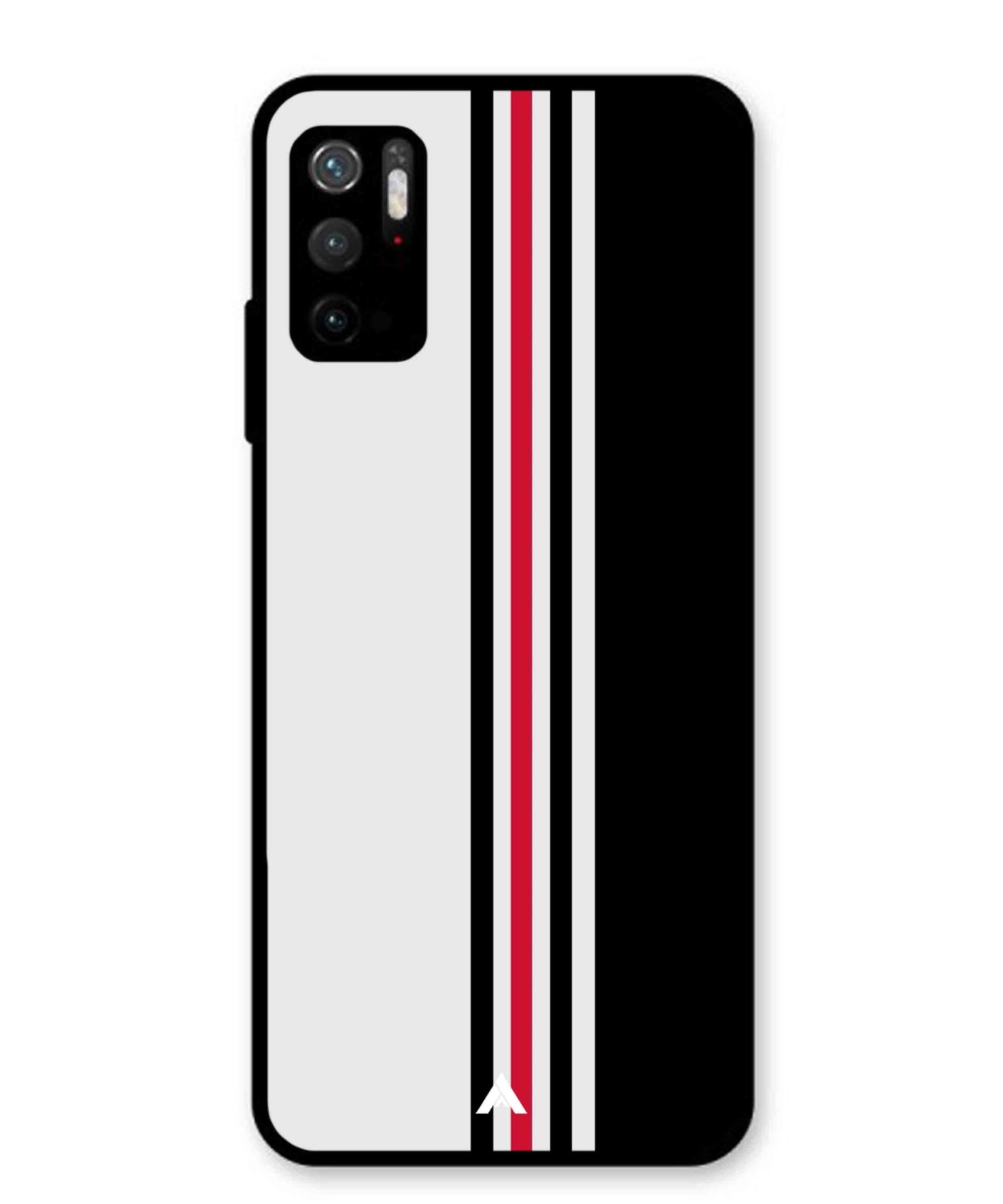 Stripe Pattern 3 Metal Back Cover Phone Case for Poco M3 Pro