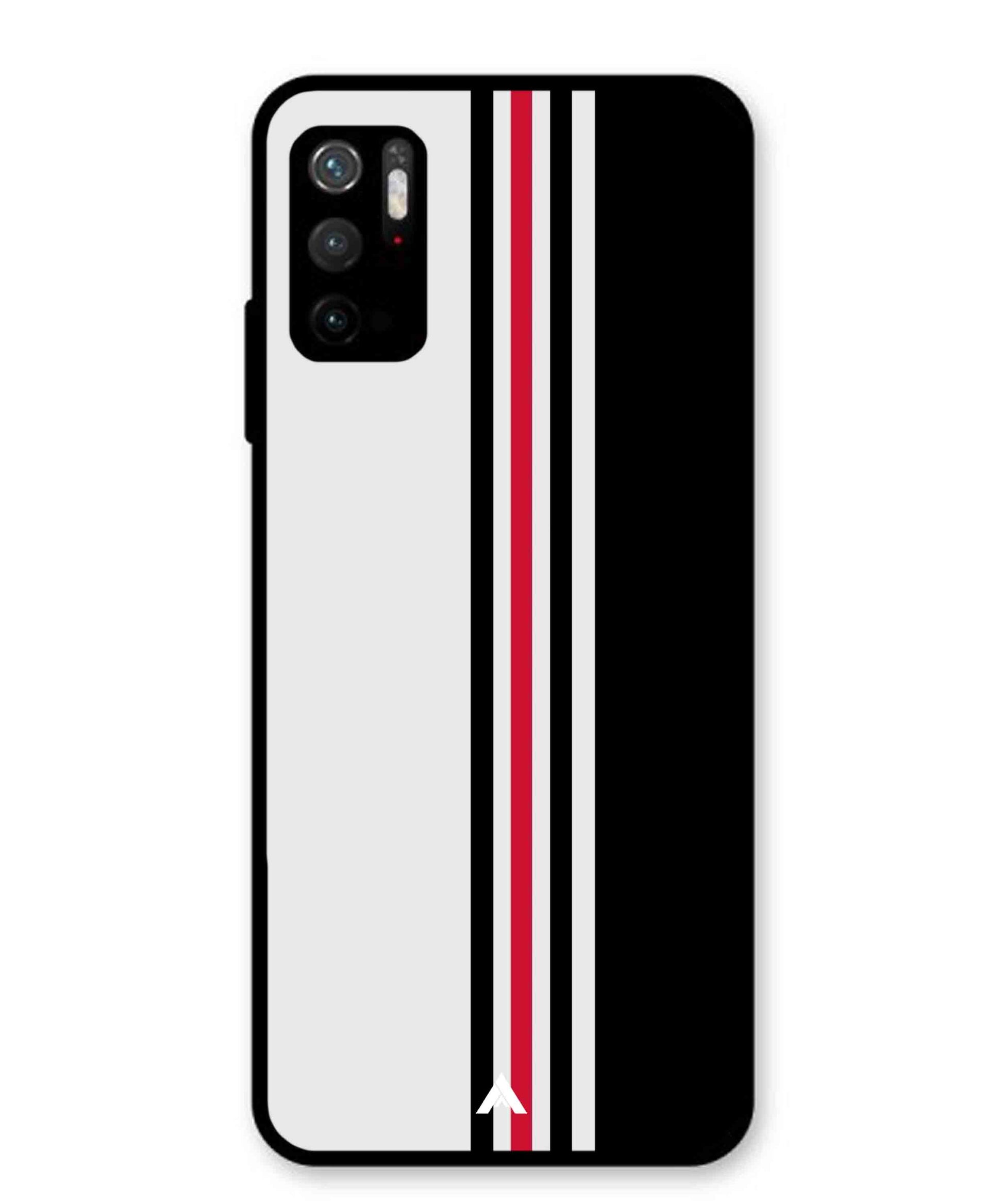 Stripe Pattern 3 Metal Back Cover Phone Case for Poco M3 Pro