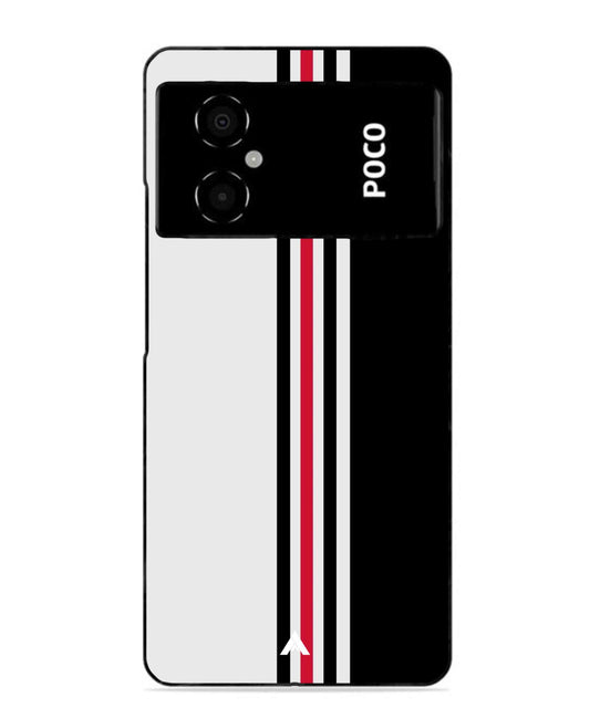 Stripe Pattern 3 Metal Back Cover Phone Case for Poco M4 5G