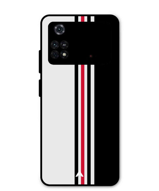 Stripe Pattern 3 Metal Back Cover Phone Case for Poco M4 Pro 4G