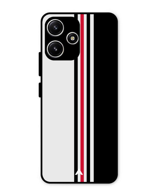 Stripe Pattern 3 Metal Back Cover Phone Case for Poco M6 Pro