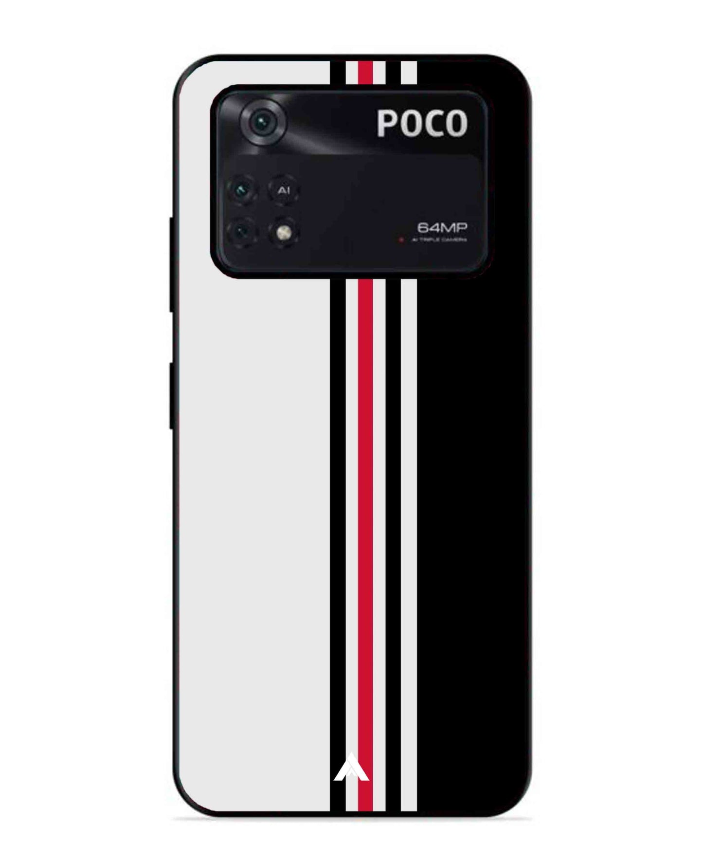 Stripe Pattern 3 Metal Back Cover Phone Case for Poco X4 Pro