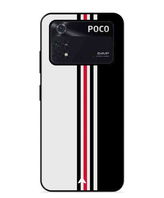 Stripe Pattern 3 Metal Back Cover Phone Case for Poco X4 Pro