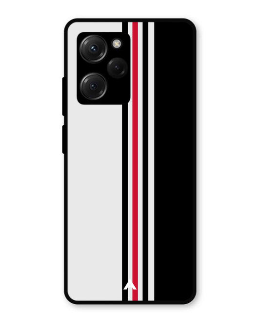 Stripe Pattern 3 Metal Back Cover Phone Case for Poco X5 Pro