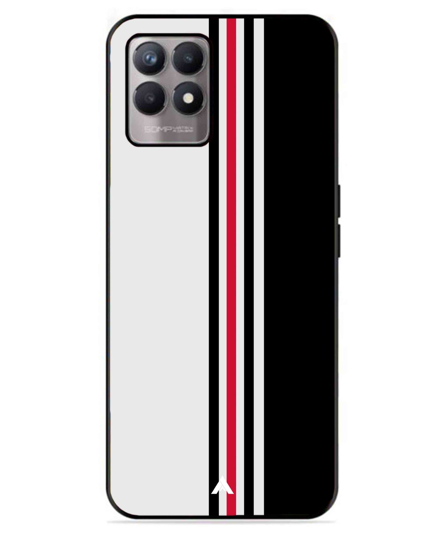 Stripe Pattern 3 Metal Back Cover Phone Case for Realme 8 4G