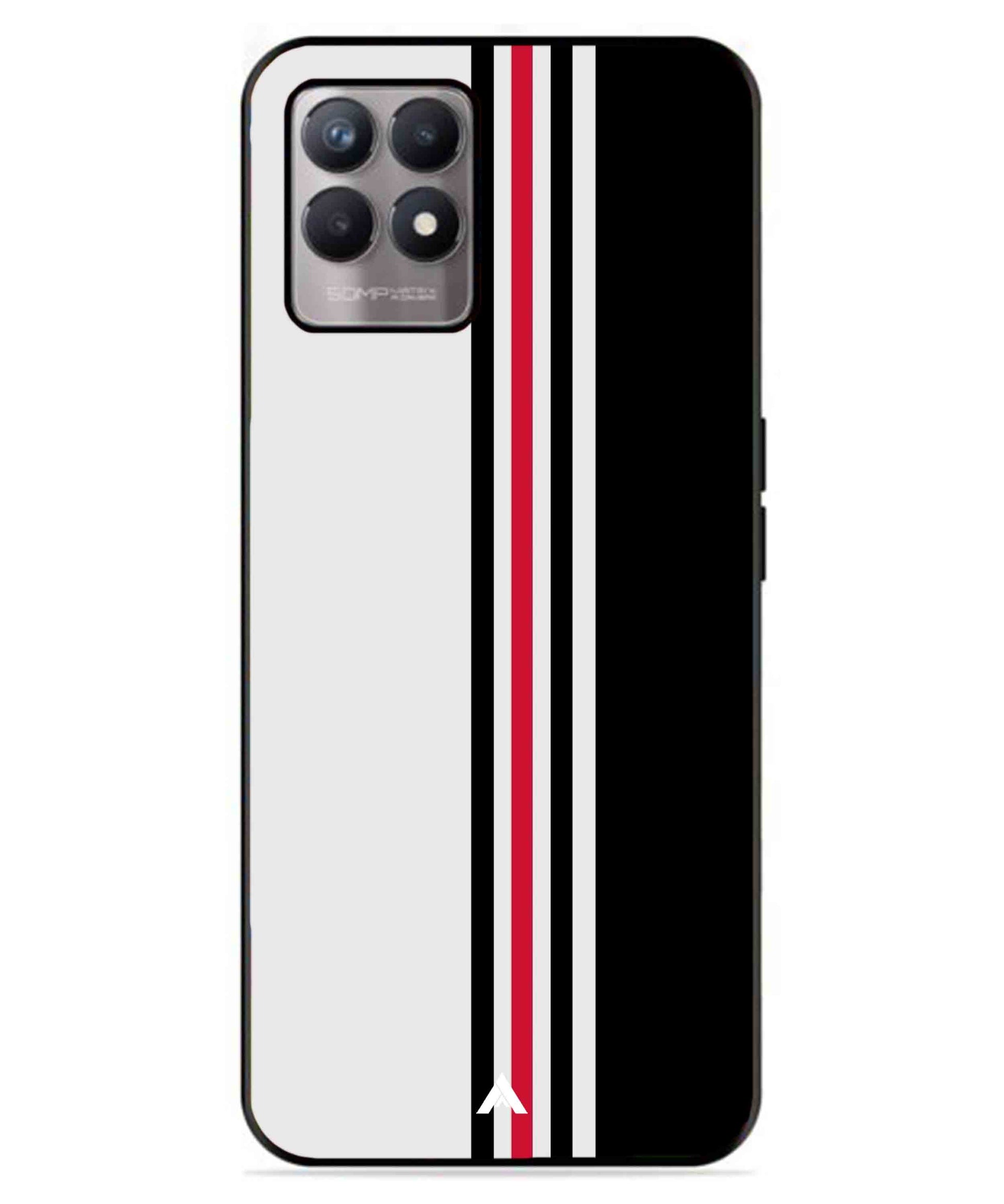 Stripe Pattern 3 Metal Back Cover Phone Case for Realme 8 Pro
