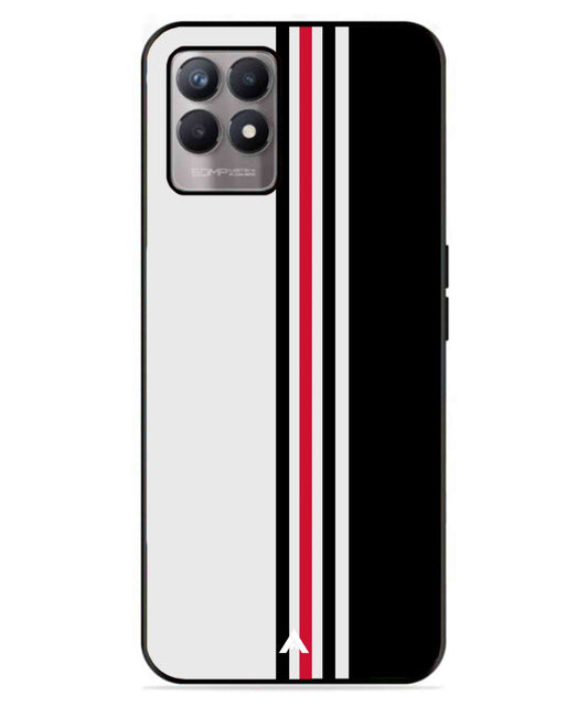 Stripe Pattern 3 Metal Back Cover Phone Case for Realme 8 Pro