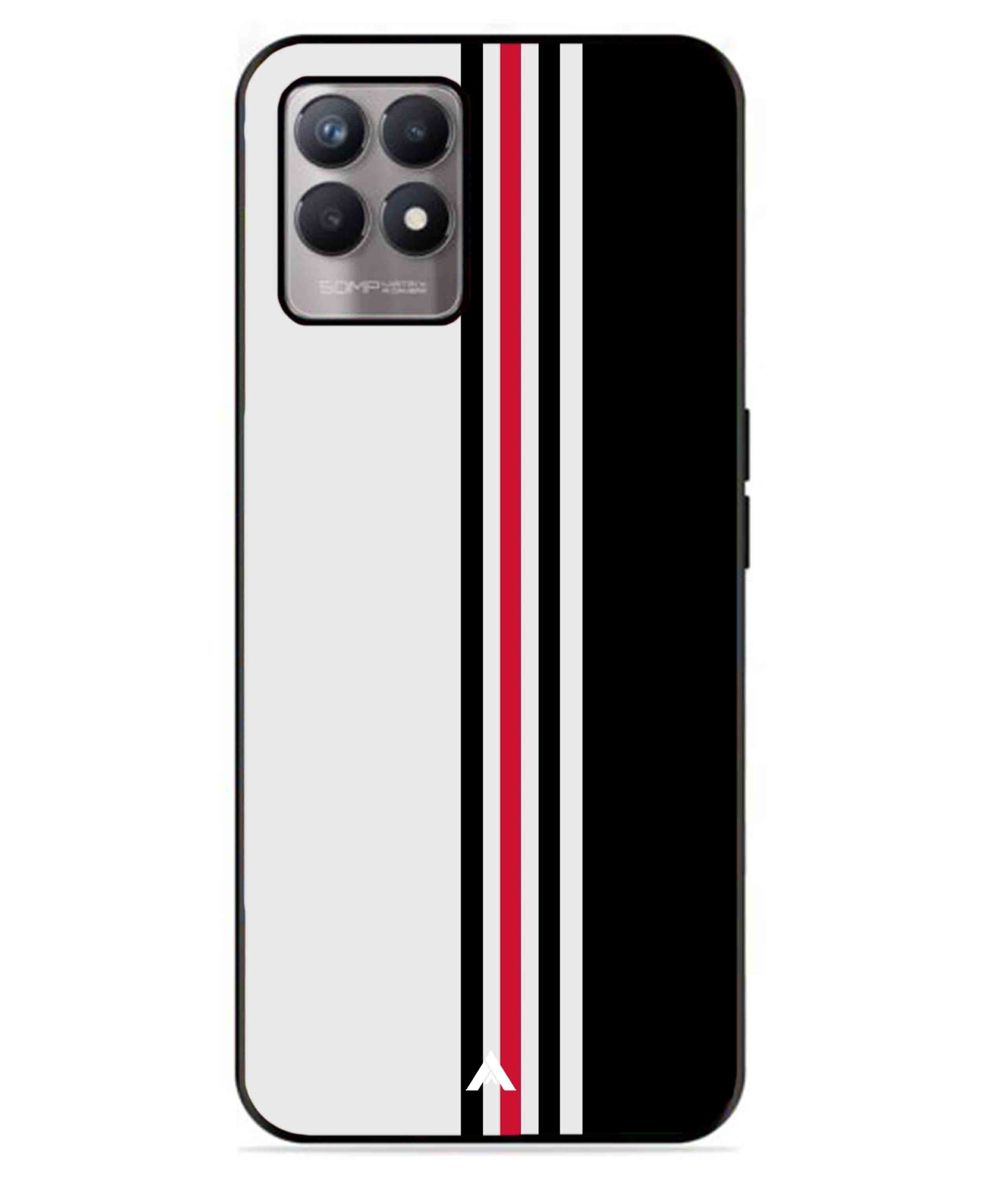 Stripe Pattern 3 Metal Back Cover Phone Case for Realme 8i