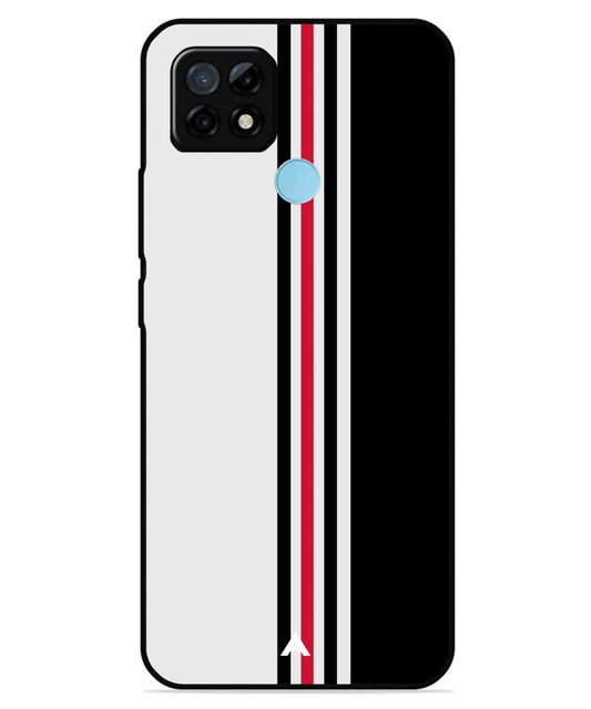 Stripe Pattern 3 Metal Back Cover Phone Case for Realme C21Y