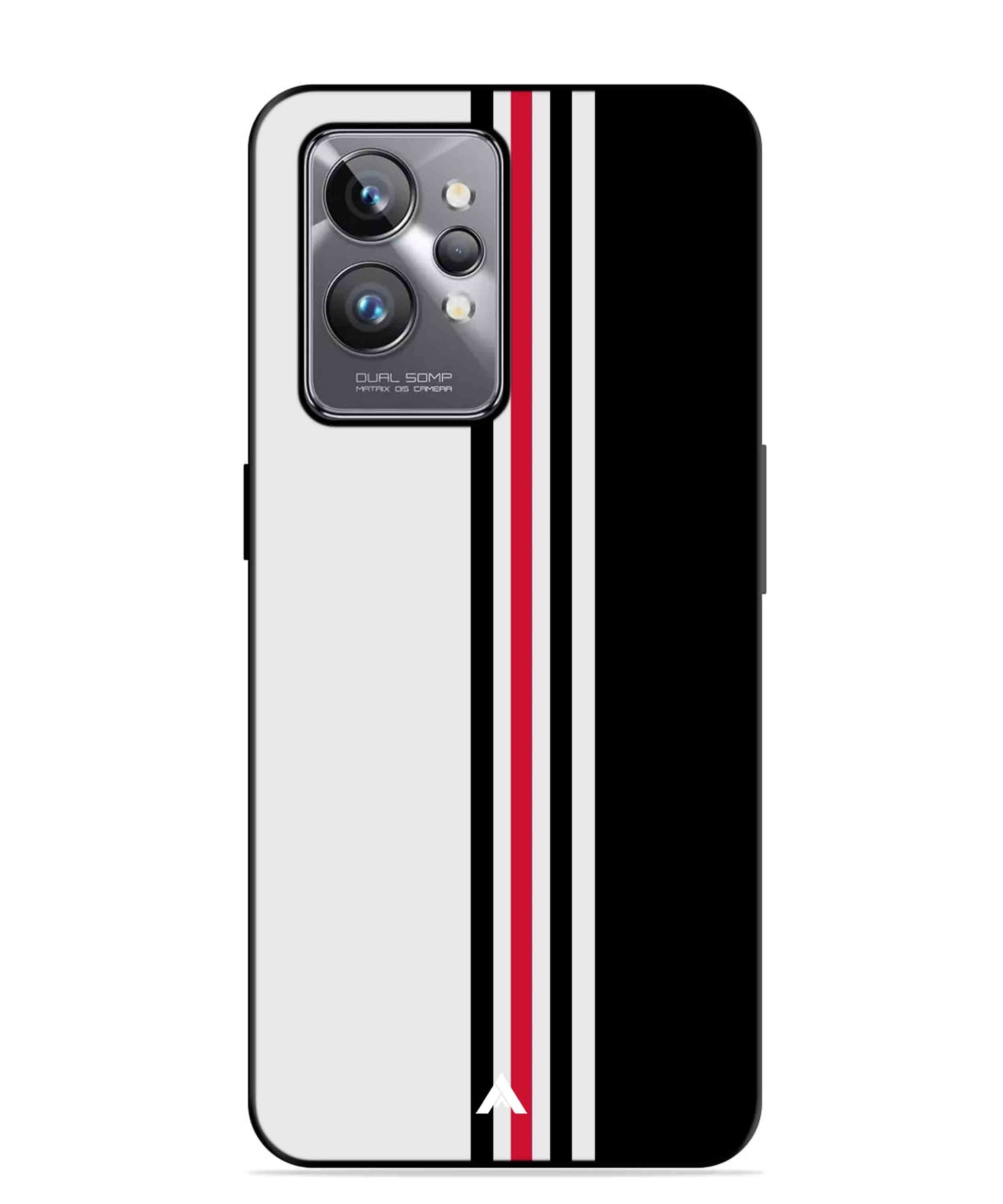 Stripe Pattern 3 Metal Back Cover Phone Case for Realme GT 2 Pro