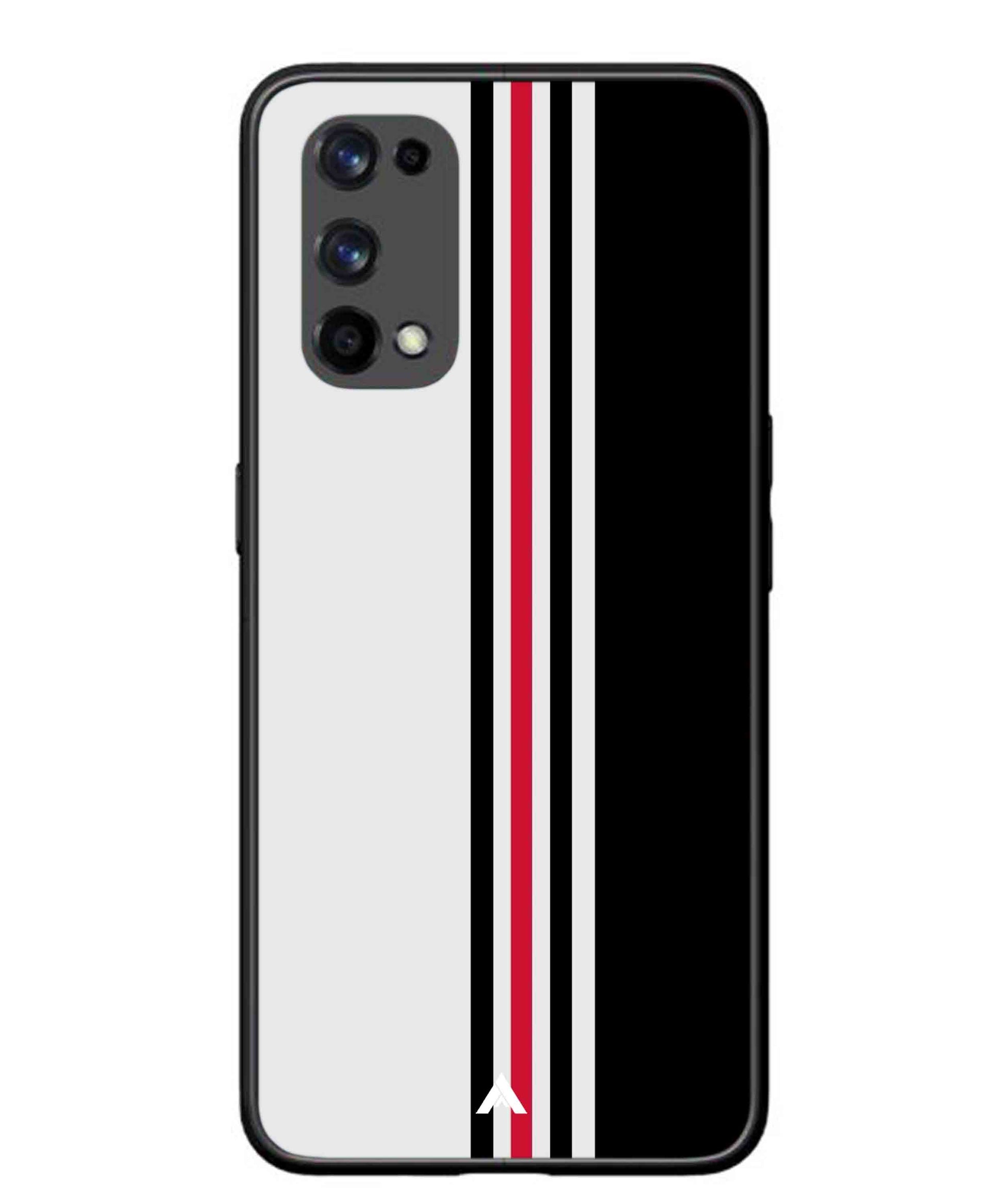 Stripe Pattern 3 Metal Back Cover Phone Case for Realme X7 Pro