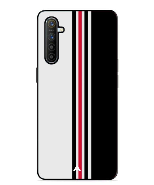 Stripe Pattern 3 Metal Back Cover Phone Case for Realme XT