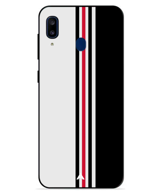 Stripe Pattern 3 Metal Back Cover Phone Case for Samsung Galaxy A20