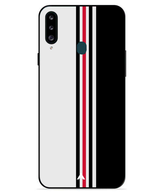 Stripe Pattern 3 Metal Back Cover Phone Case for Samsung Galaxy A20s