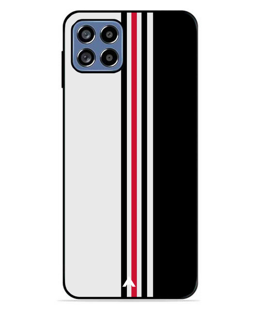 Stripe Pattern 3 Metal Back Cover Phone Case for Samsung Galaxy A22 5G