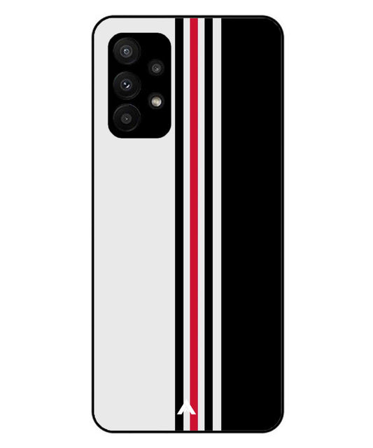 Stripe Pattern 3 Metal Back Cover Phone Case for Samsung Galaxy A23 5G