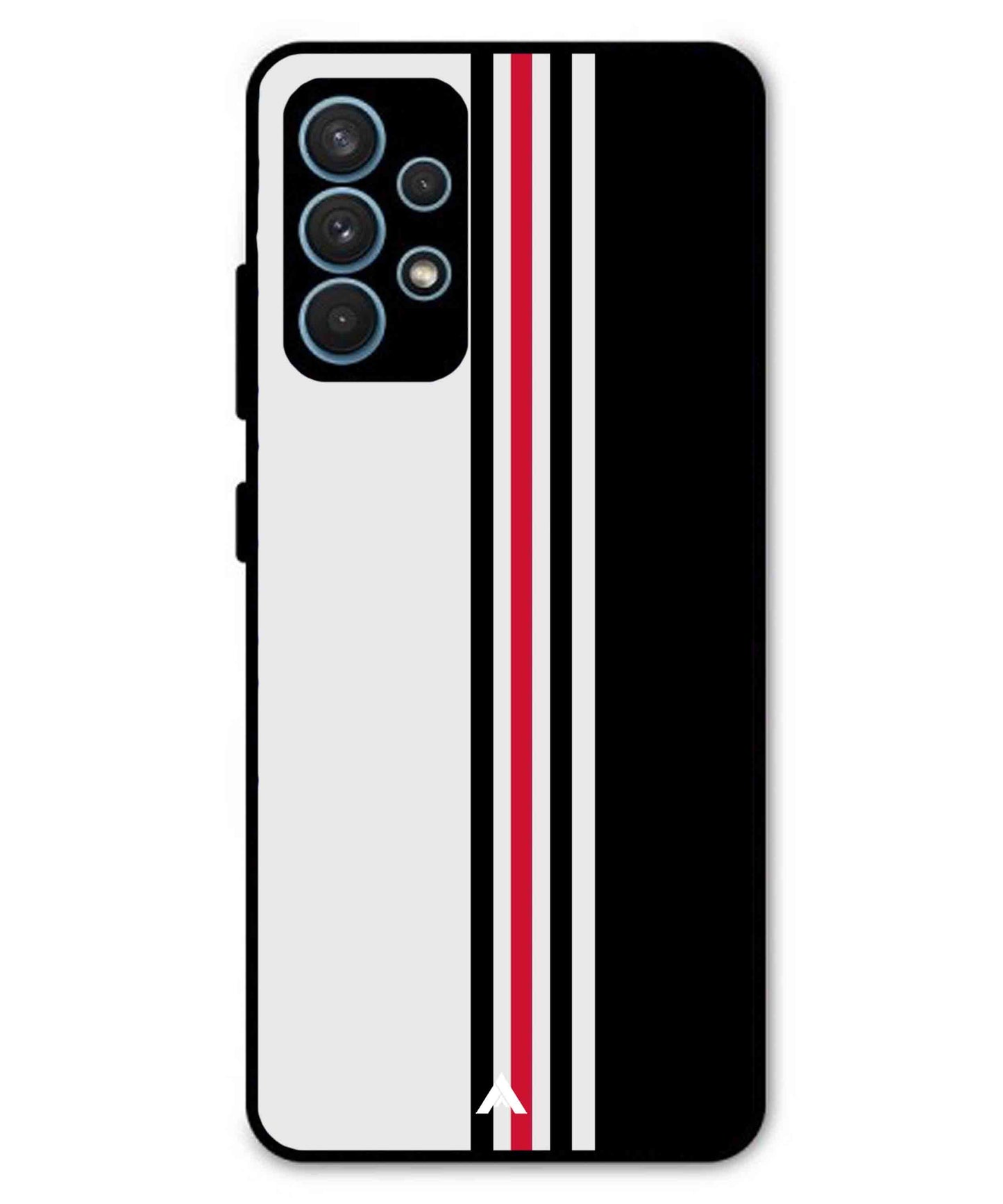 Stripe Pattern 3 Metal Back Cover Phone Case for Samsung Galaxy A32 4G