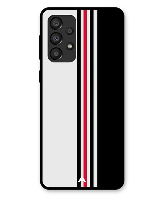Stripe Pattern 3 Metal Back Cover Phone Case for Samsung Galaxy A33 5G