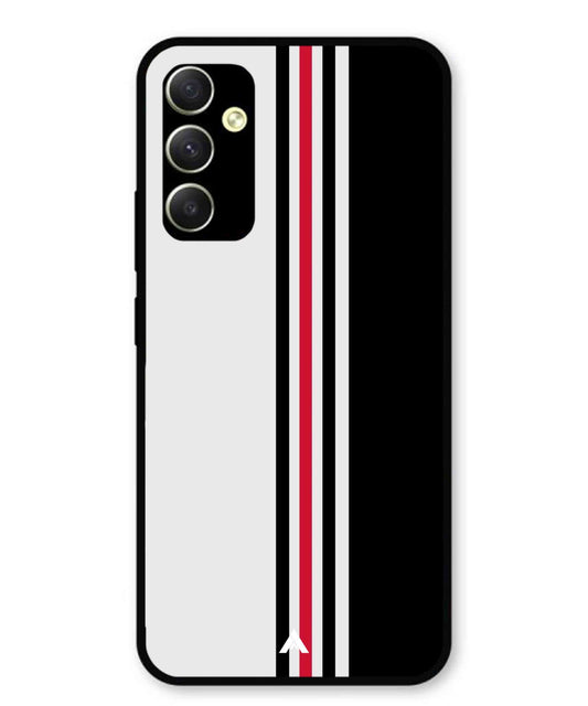Stripe Pattern 3 Metal Back Cover Phone Case for Samsung Galaxy A34 5G