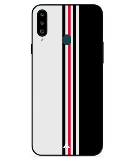 Stripe Pattern 3 Metal Back Cover Phone Case for Samsung Galaxy A70s