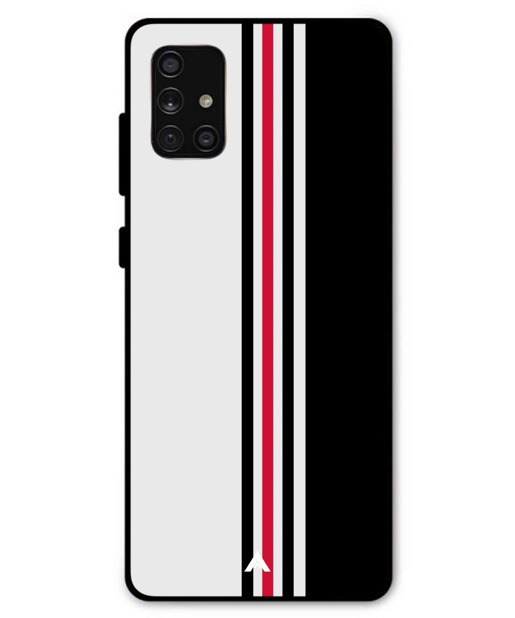 Stripe Pattern 3 Metal Back Cover Phone Case for Samsung Galaxy A71