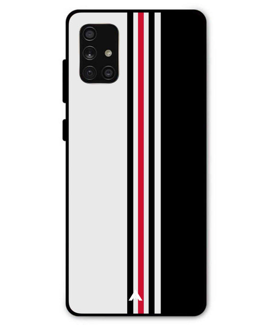 Stripe Pattern 3 Metal Back Cover Phone Case for Samsung Galaxy A71