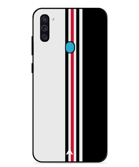 Stripe Pattern 3 Metal Back Cover Phone Case for Samsung Galaxy F11