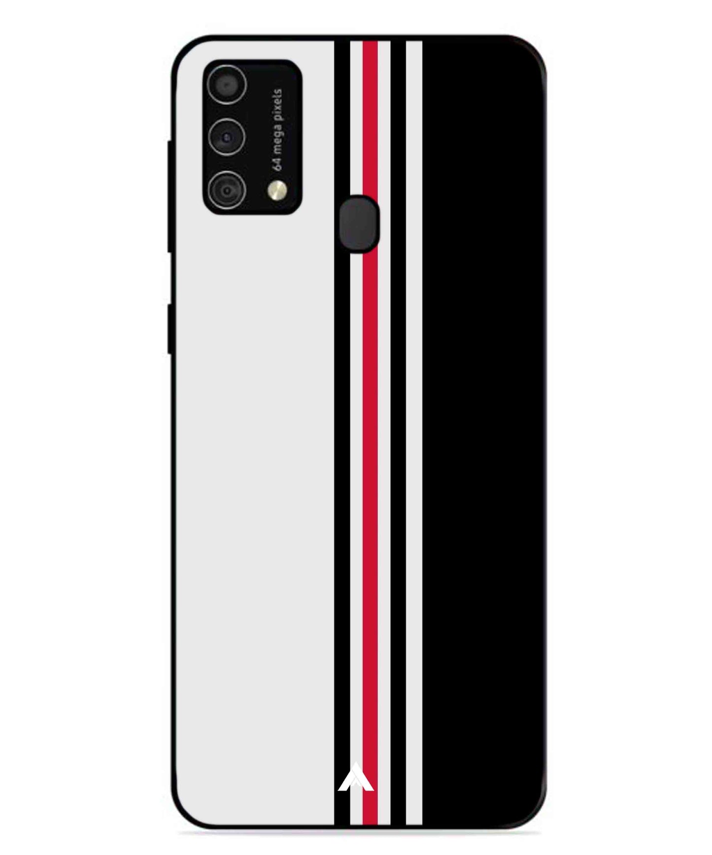 Stripe Pattern 3 Metal Back Cover Phone Case for Samsung Galaxy F41