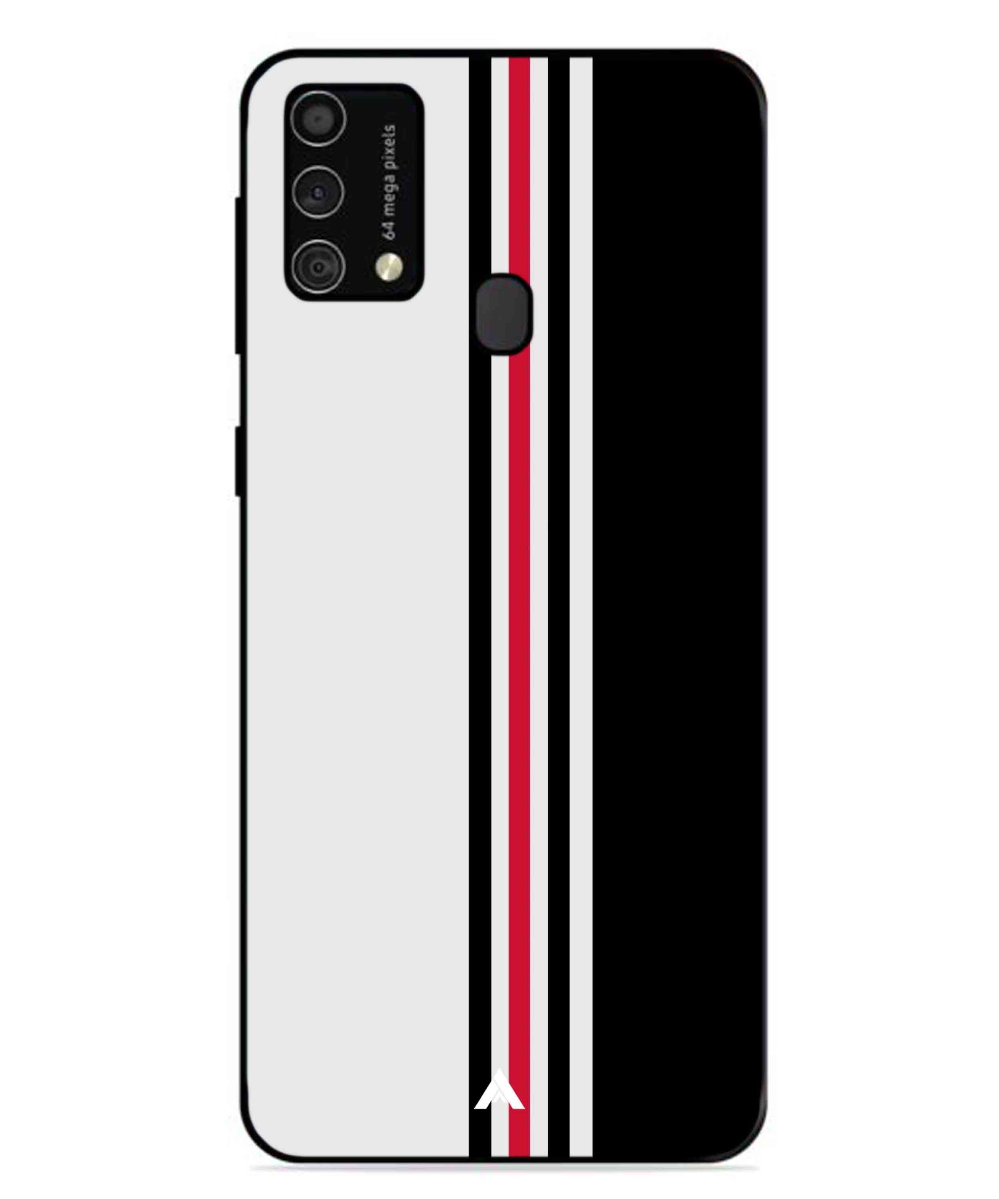 Stripe Pattern 3 Metal Back Cover Phone Case for Samsung Galaxy F41