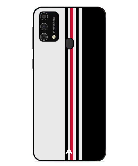 Stripe Pattern 3 Metal Back Cover Phone Case for Samsung Galaxy F41