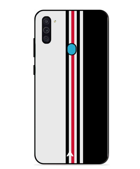 Stripe Pattern 3 Metal Back Cover Phone Case for Samsung Galaxy M11