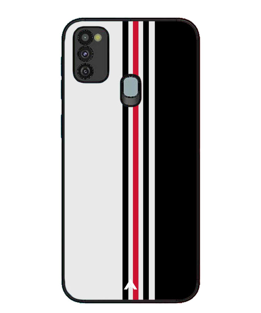 Stripe Pattern 3 Metal Back Cover Phone Case for Samsung Galaxy M30s