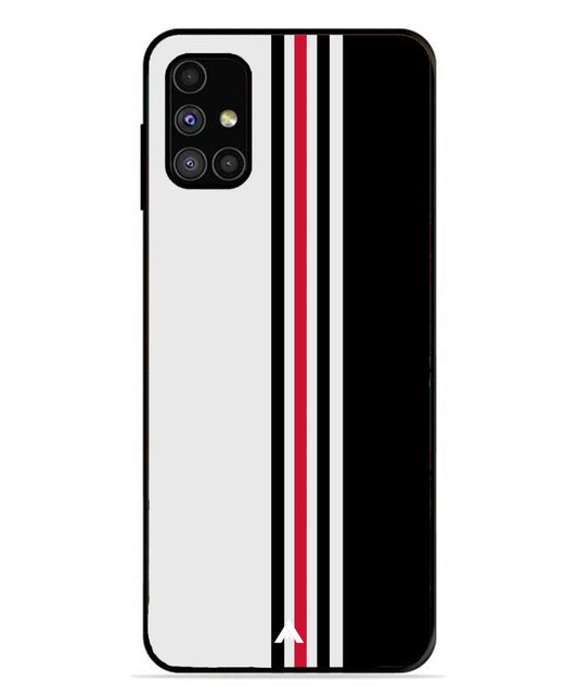 Stripe Pattern 3 Metal Back Cover Phone Case for Samsung Galaxy M31s