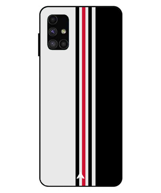 Stripe Pattern 3 Metal Back Cover Phone Case for Samsung Galaxy M51