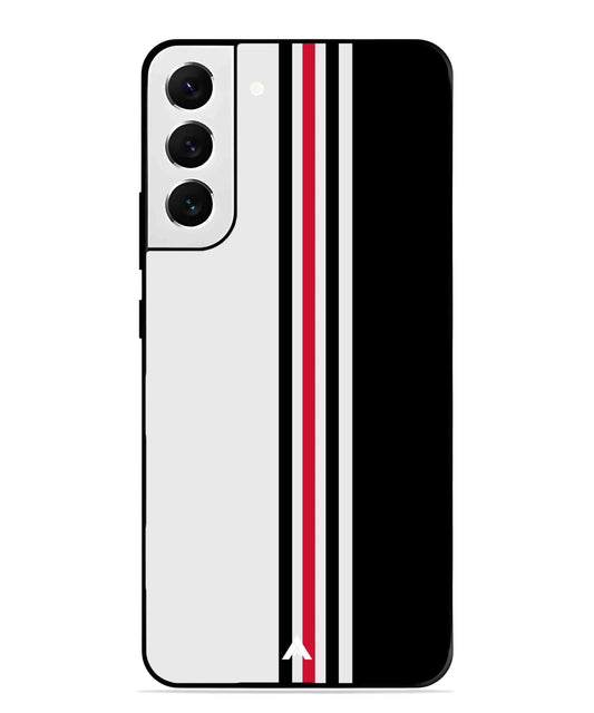 Stripe Pattern 3 Metal Back Cover Phone Case for Samsung Galaxy S22 Plus