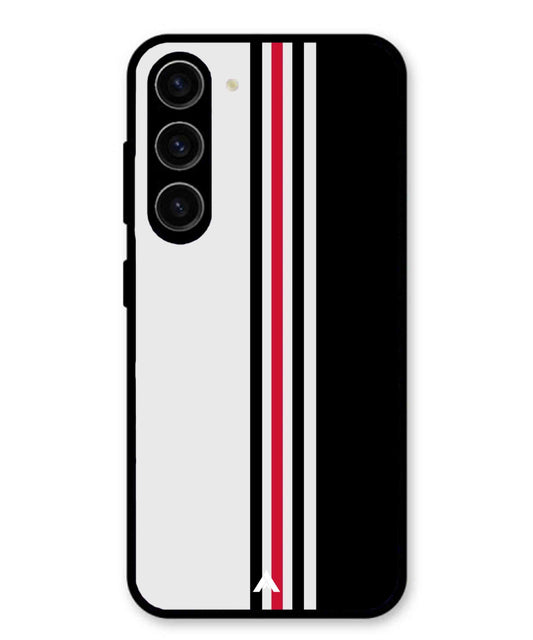 Stripe Pattern 3 Metal Back Cover Phone Case for Samsung Galaxy S23