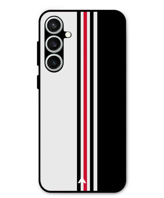 Stripe Pattern 3 Metal Back Cover Phone Case for Samsung Galaxy S23 Fe
